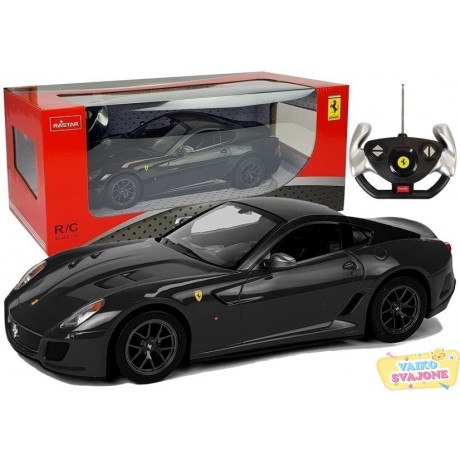 Pultu valdomas automobilis Ferrari 599 GTO Rastar 1:14, juodos spalvos