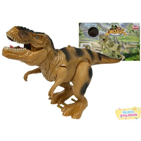Vaikštantis Tyranozaur Rex su šviesos ir garso efektais rudas