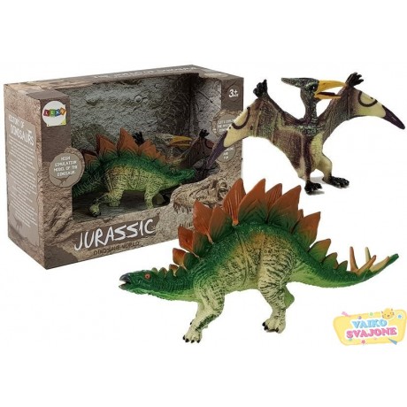 Dinozaurų figūrėlės Stegosaurus ir Pteranodon