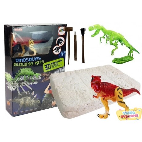 Archeologinis rinkinys, dinozauro Tiranozauro Rex skeletas ir priedai