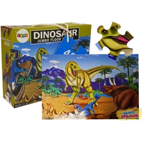 Didelė dėlionė (puzzle) su dinozaurais, 48 dalių