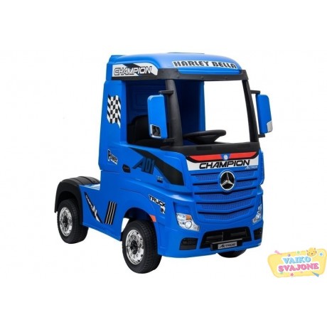 Elektrinis sunkvežimis vaikams Mercedes Actros Mėlynas lakuotas