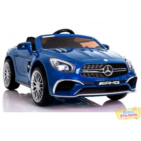 Elektromobilis vaikams Mercedes SL65 su spalvotu jutikliniu LCD ekranu ir MP4 multimedija Mėlynas lakuotas